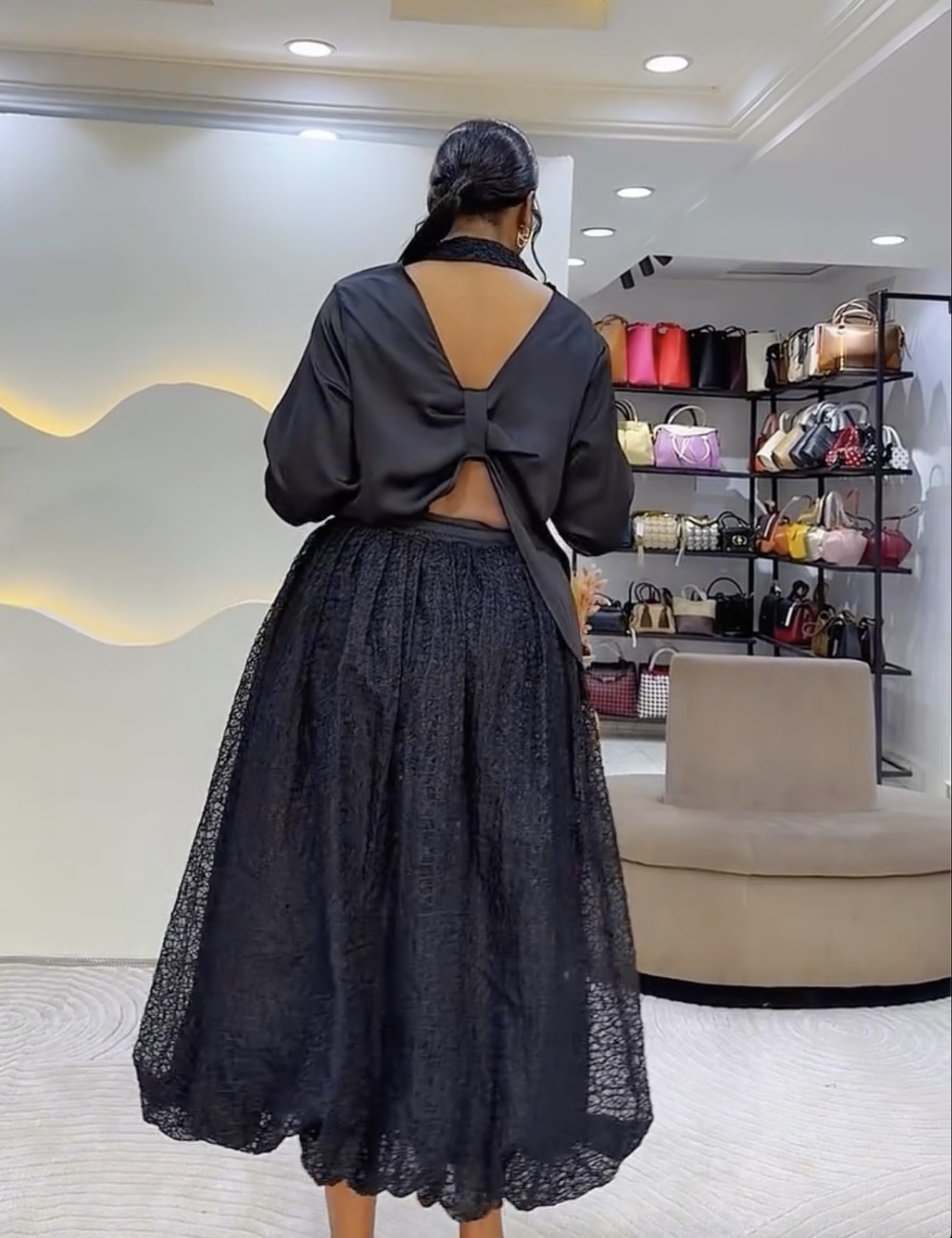 Long sleeve pure shirt European style skirt a set for women