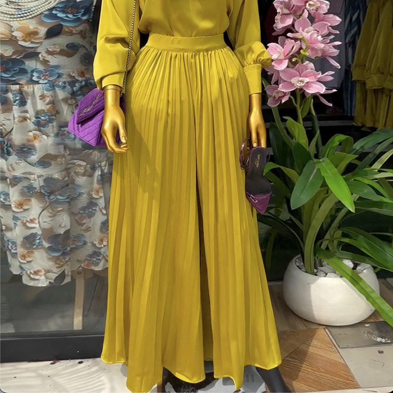 High waist shirt fashion long pants a set for women