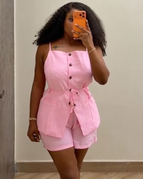 Casual European style tops frenum fashion waistcoat a set