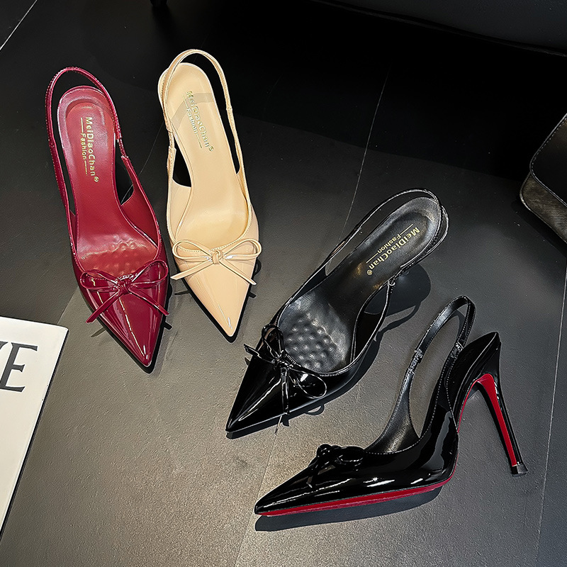 Enticement all-match sandals fashion bow stilettos