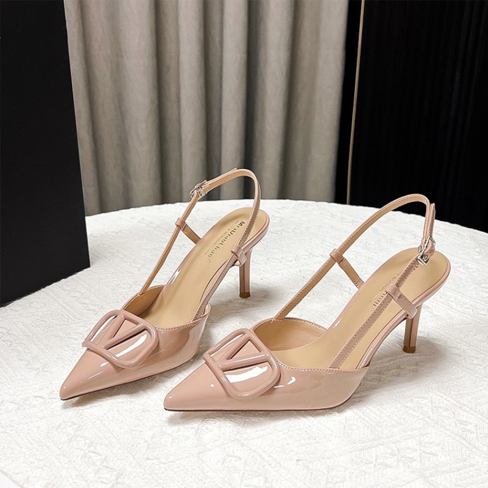 Sheepskin genuine leather stilettos temperament sandals