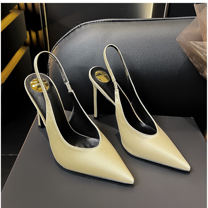 Sexy candy colors satin stilettos low France style sandals