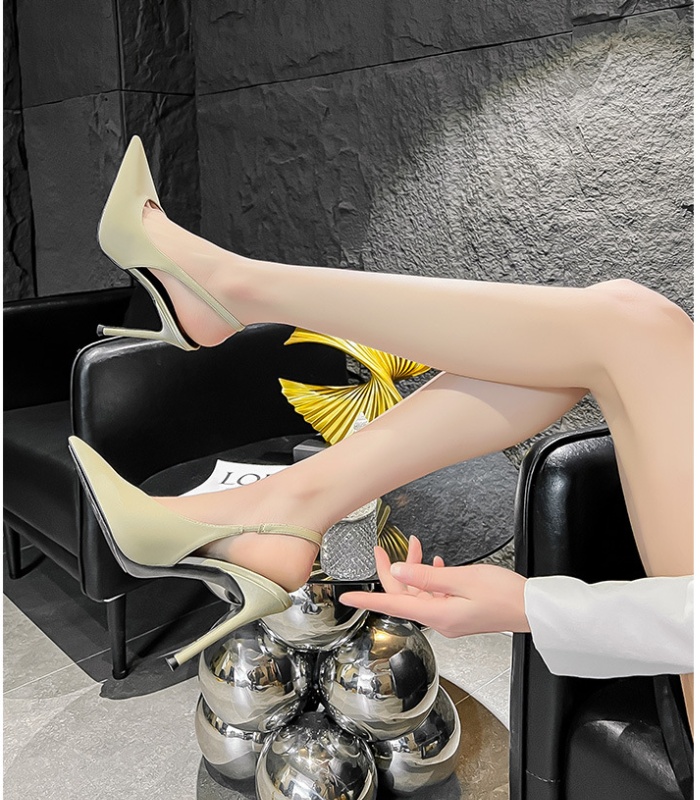 Sexy candy colors satin stilettos low France style sandals