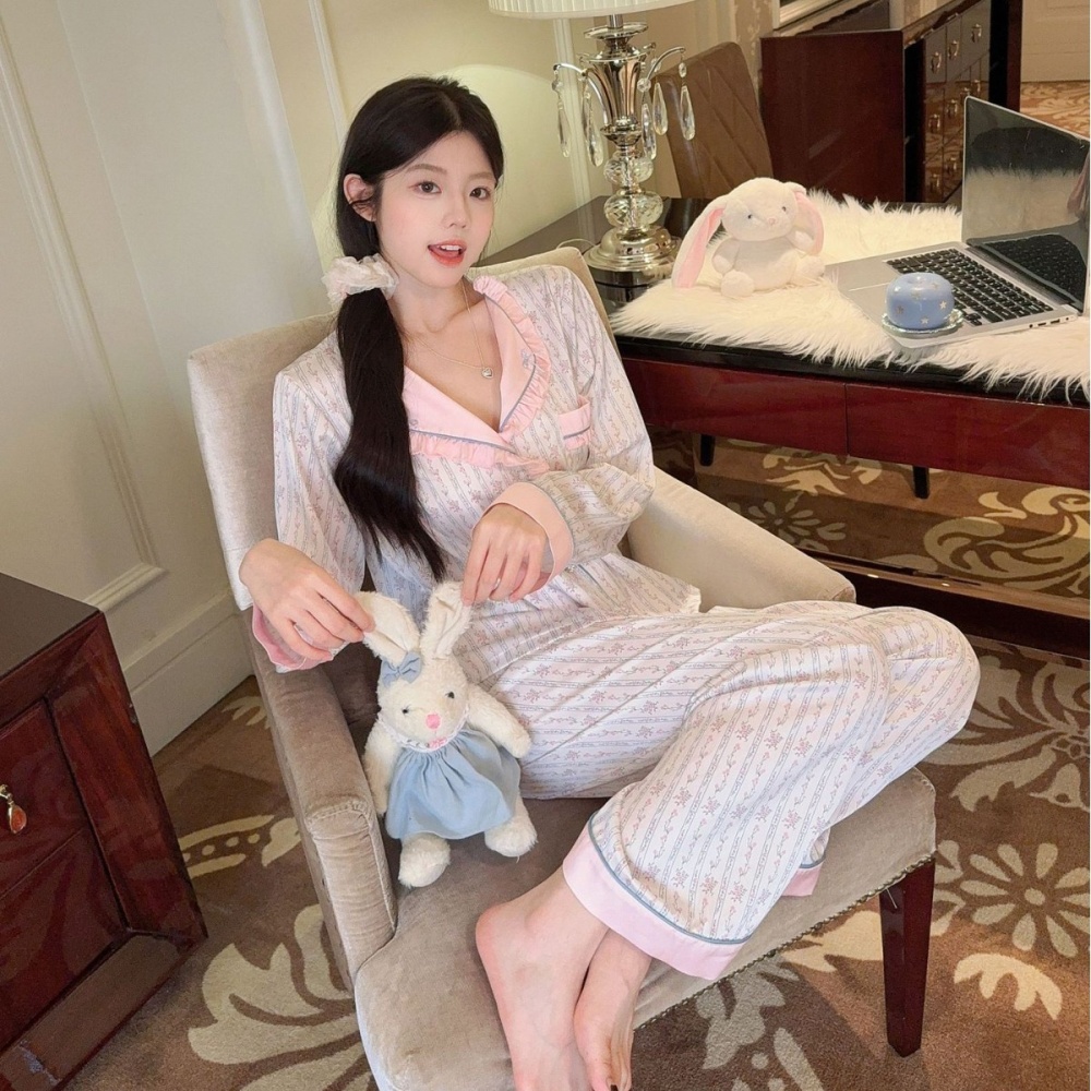 Wood ear homewear Korean style sweet pajamas for women