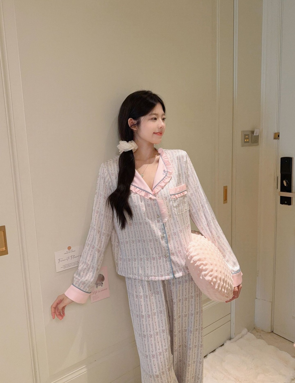 Wood ear homewear Korean style sweet pajamas for women