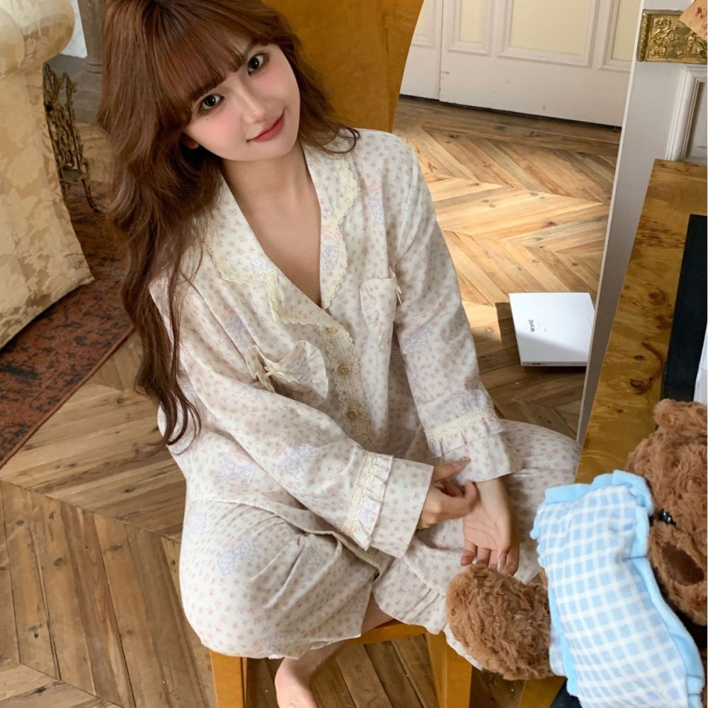 Four seasons baby long sleeve pajamas a set for women