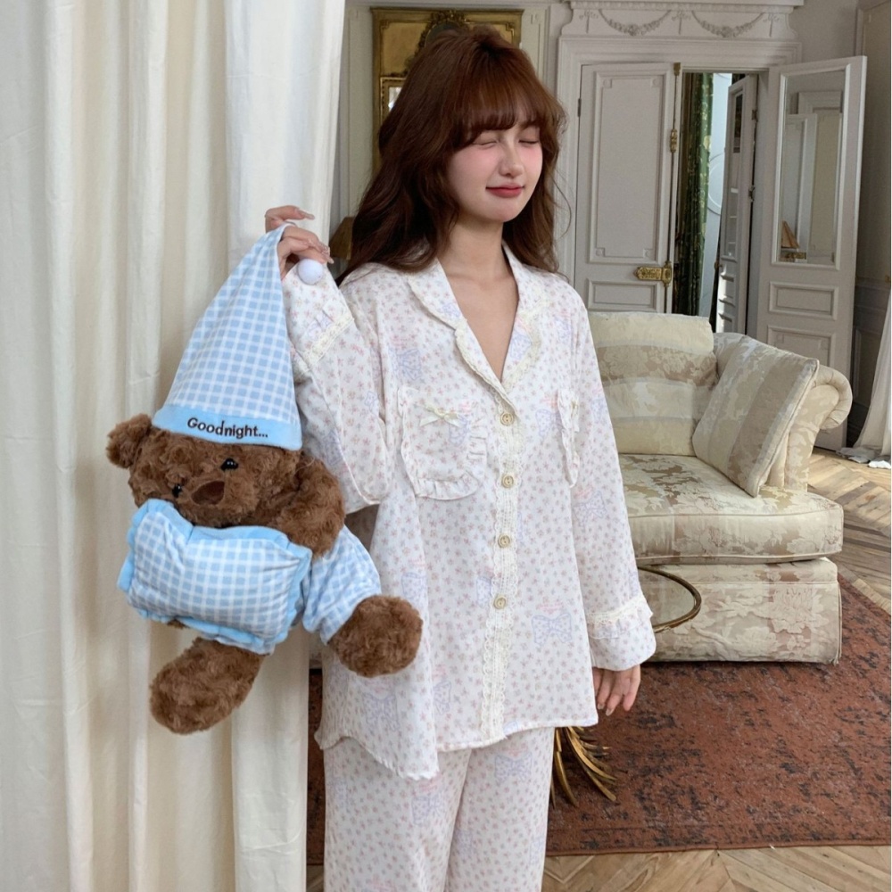 Four seasons baby long sleeve pajamas a set for women