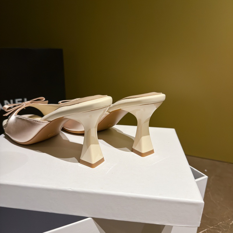 High-heeled France style sandals bow slippers
