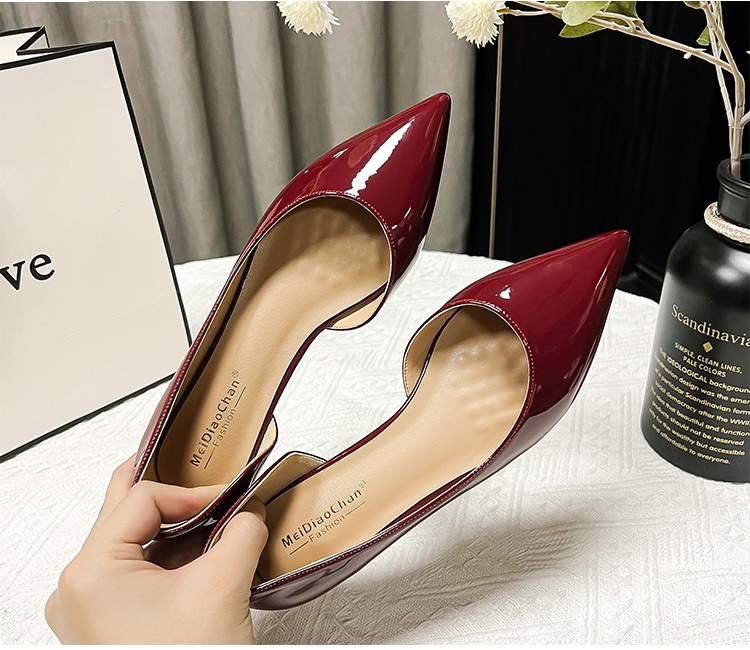 Spring and autumn temperament low pointed shoes for women