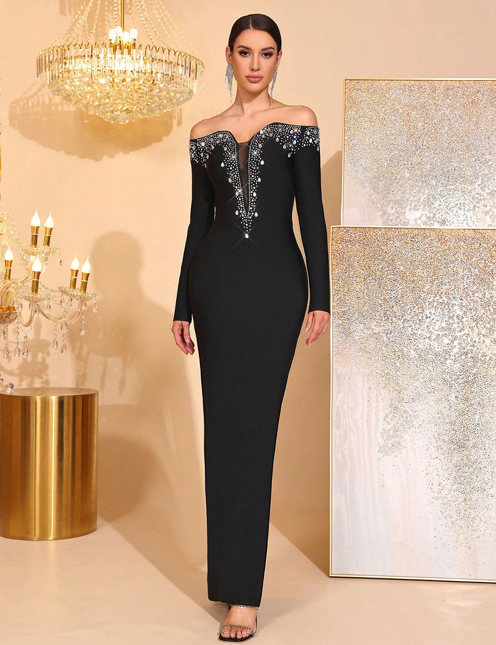 European style long dress temperament formal dress for women