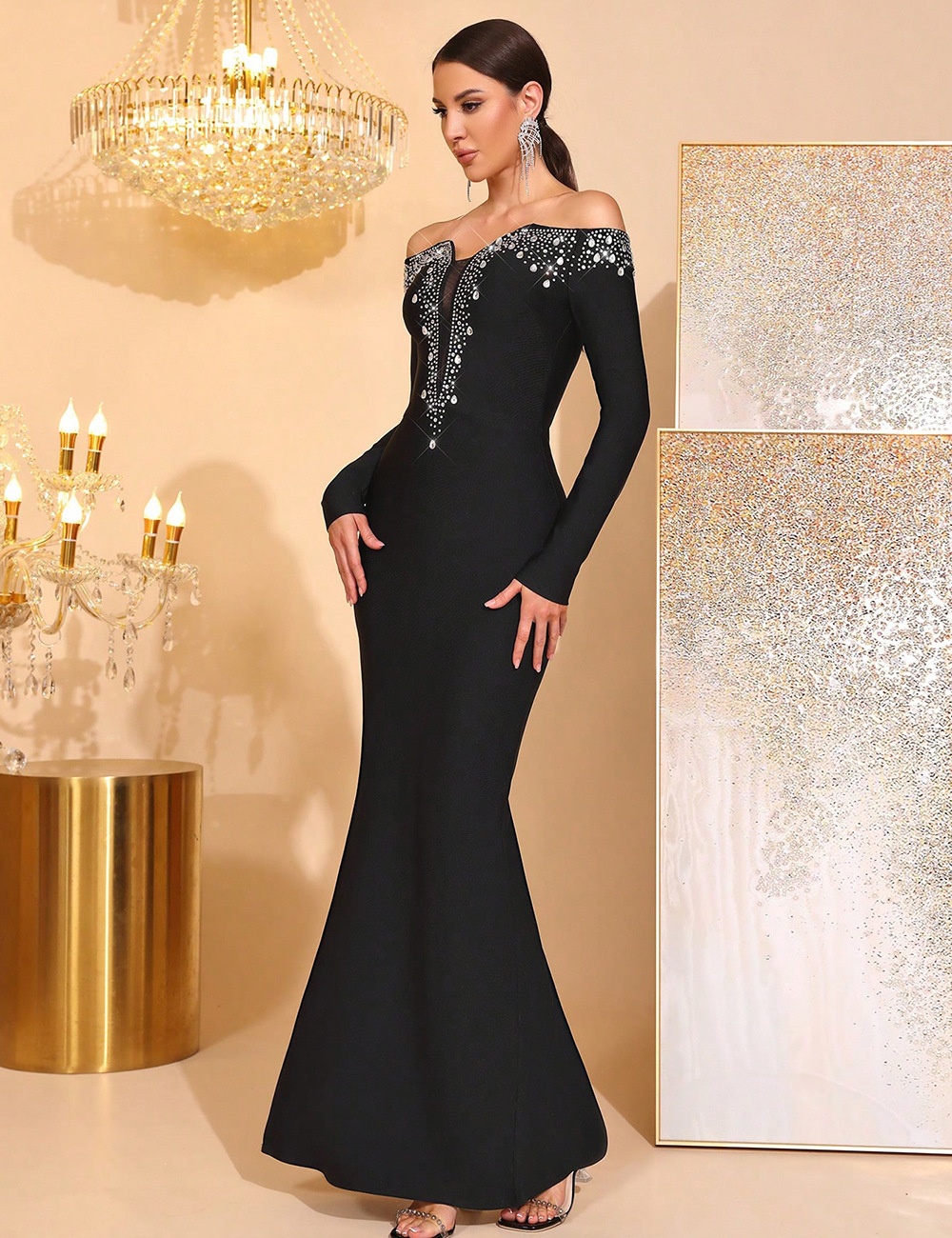European style long dress temperament formal dress for women
