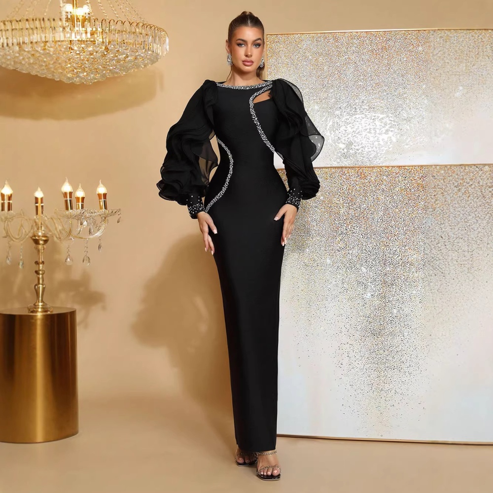 Bandage sexy dress beading elegant evening dress for women