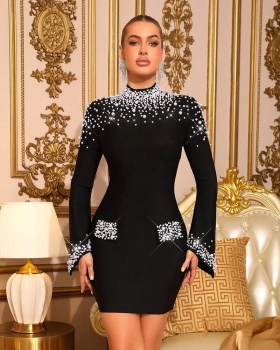 Short sexy formal dress long sleeve dress for women