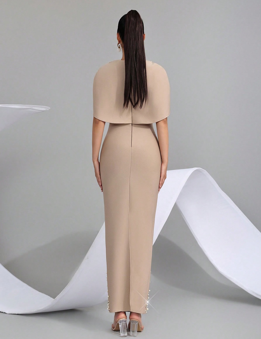 Elasticity beading dress bandage formal dress for women