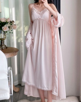 Long sleeve summer nightgown lace pajamas for women
