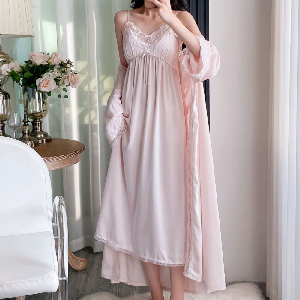 Long sleeve summer nightgown lace pajamas for women