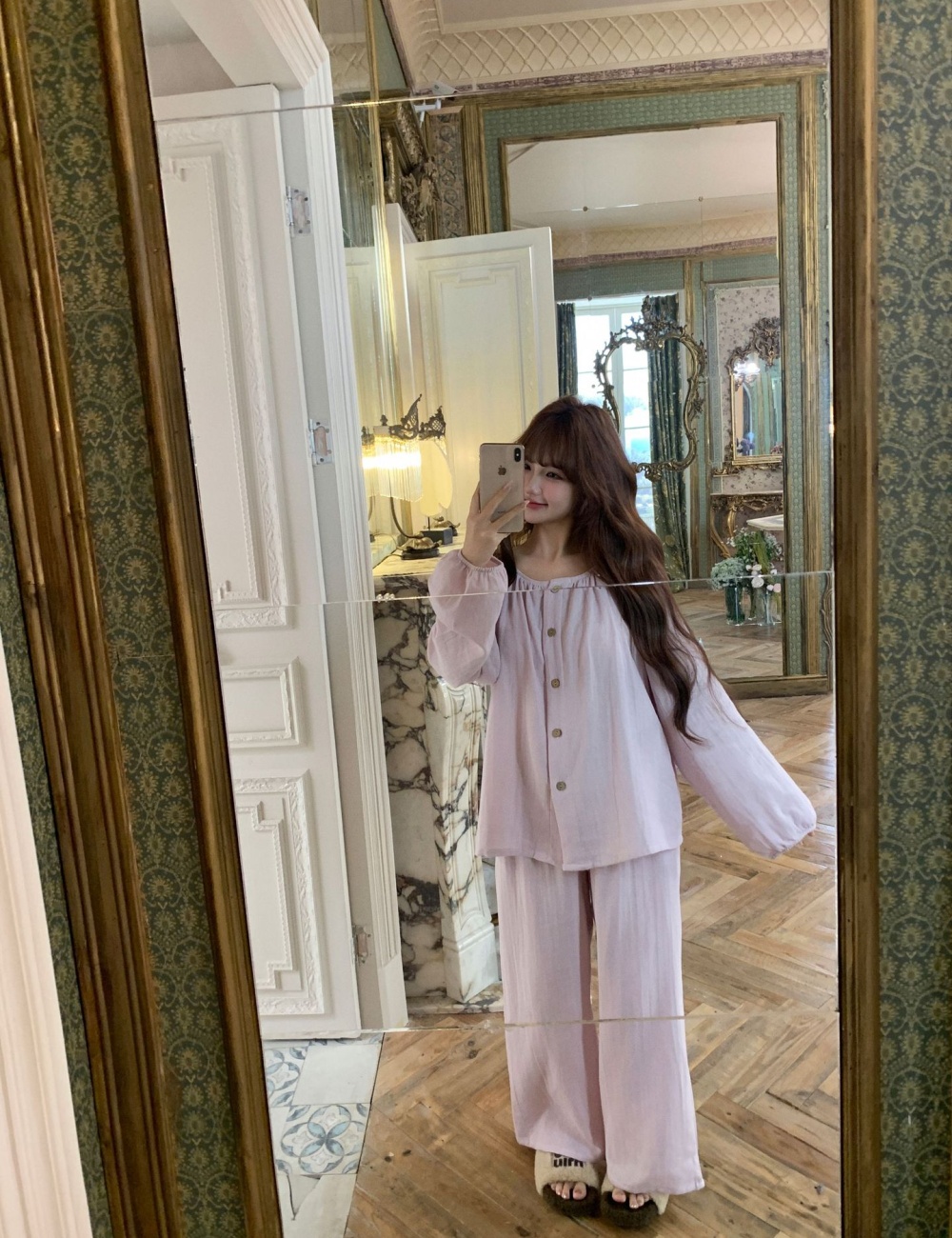 Breathable pajamas pure cotton cardigan for women