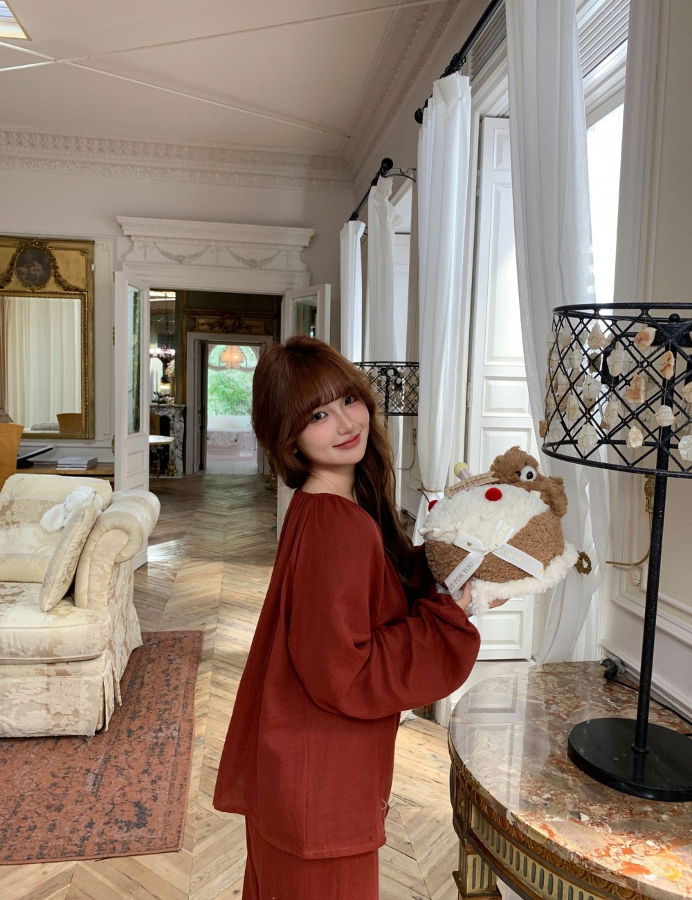 Breathable pajamas pure cotton cardigan for women