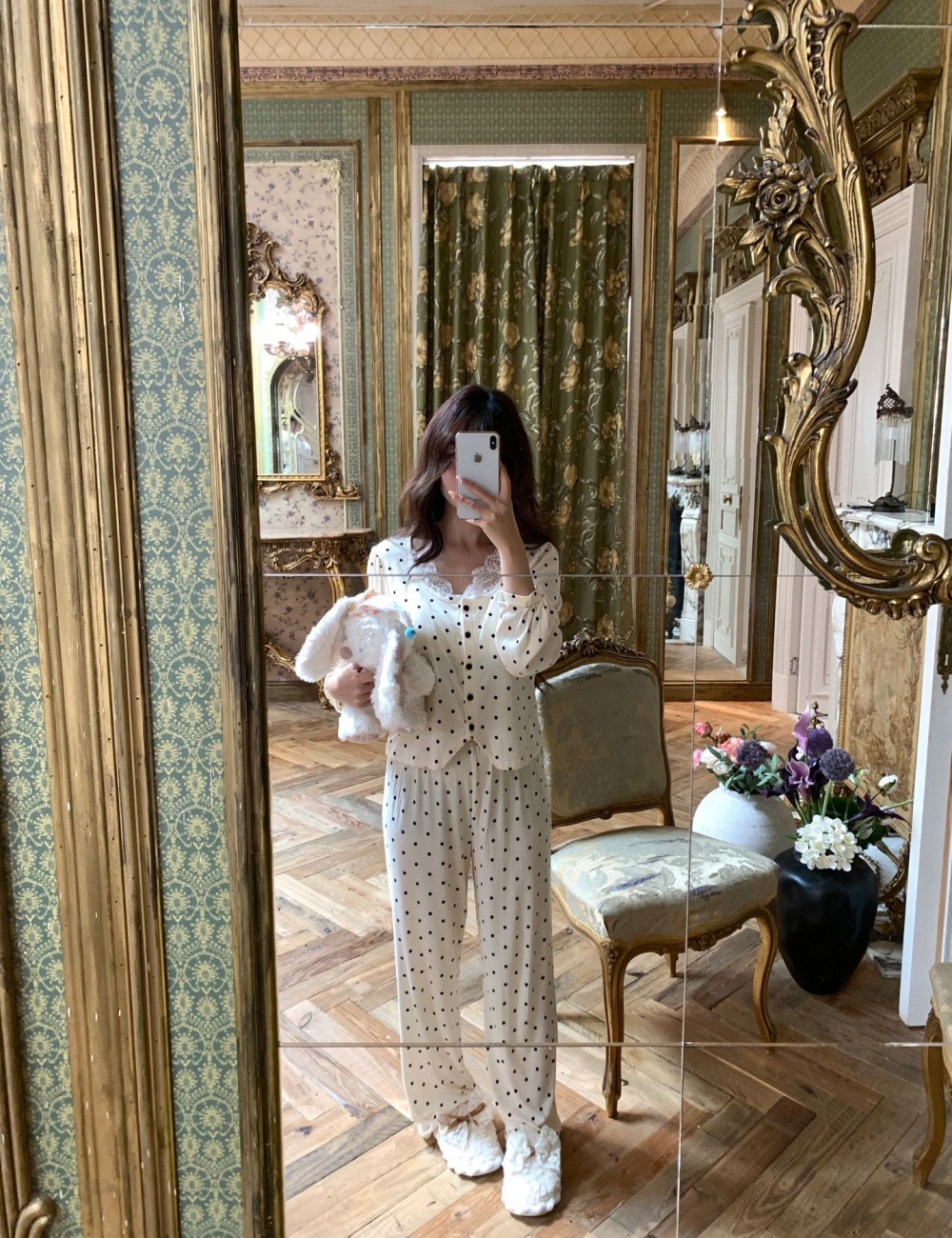 Long sleeve homewear pajamas modal long pants for women