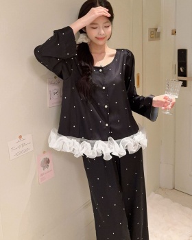 Summer spring and autumn chanelstyle pajamas a set