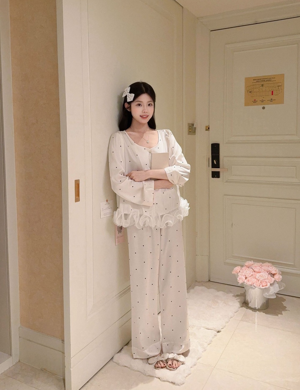 Summer spring and autumn chanelstyle pajamas a set