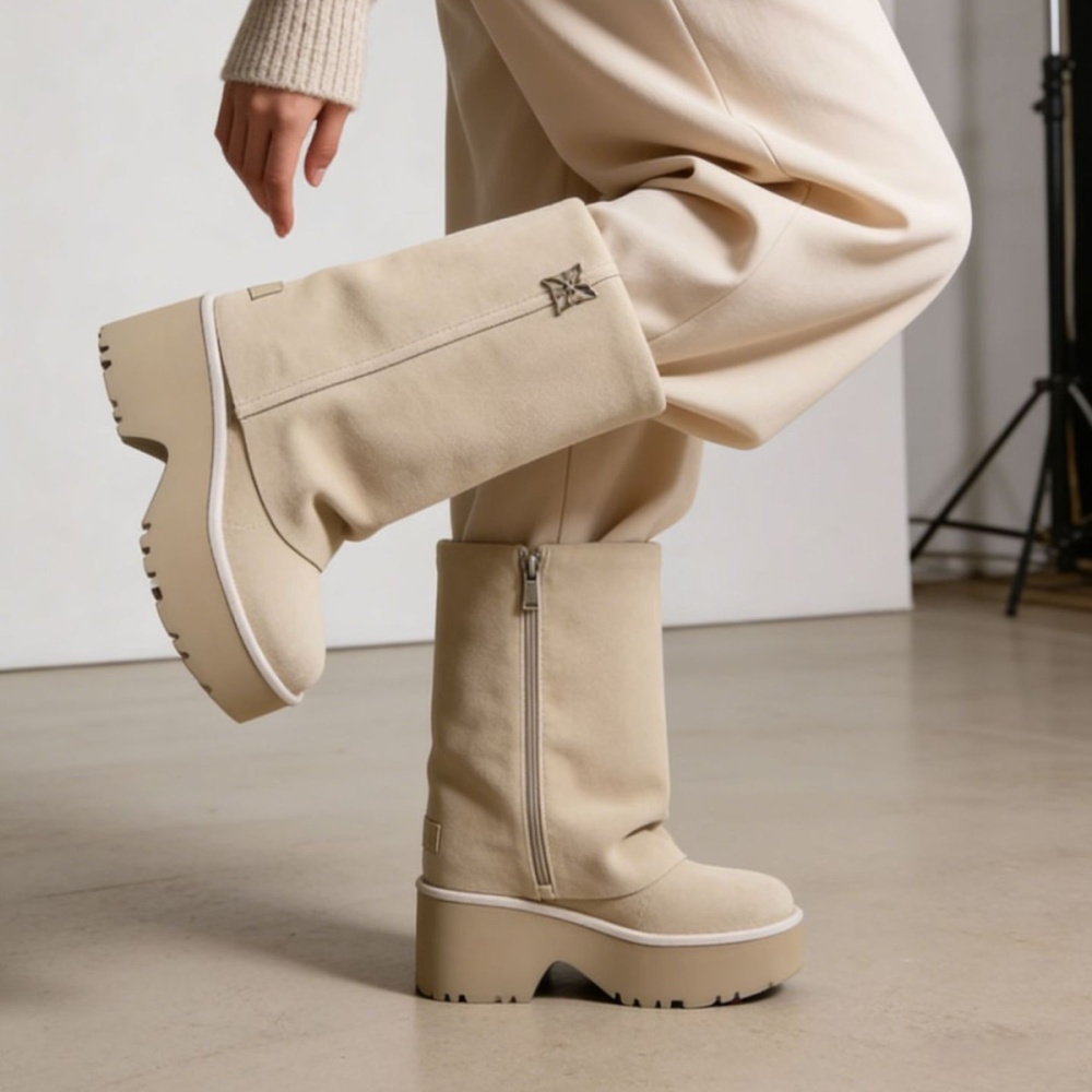 Plus velvet winter fold snow boots thermal cotton boots