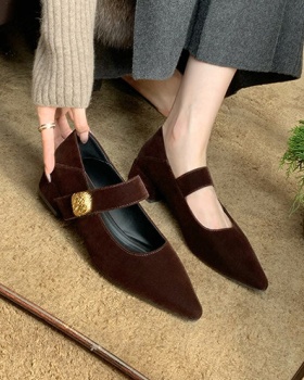 Temperament shoes gold buckle high-heeled shoes for women