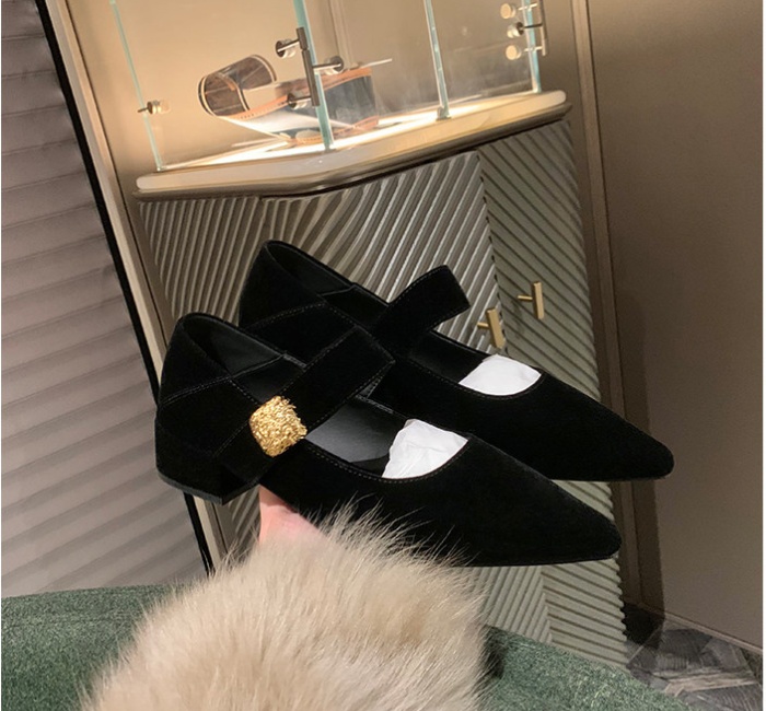 Temperament shoes gold buckle high-heeled shoes for women