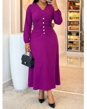 Pinched waist Casual long sleeve dress for women