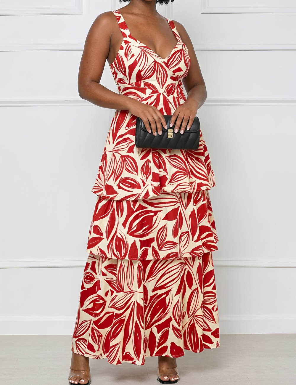 A-line elegant printing vacation Casual dress for women