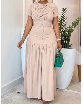 Casual elegant short sleeve European style dress for women