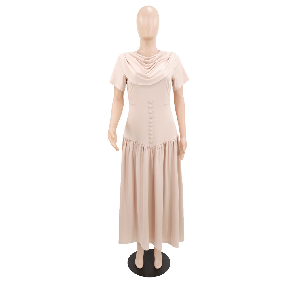 Casual elegant short sleeve European style dress for women