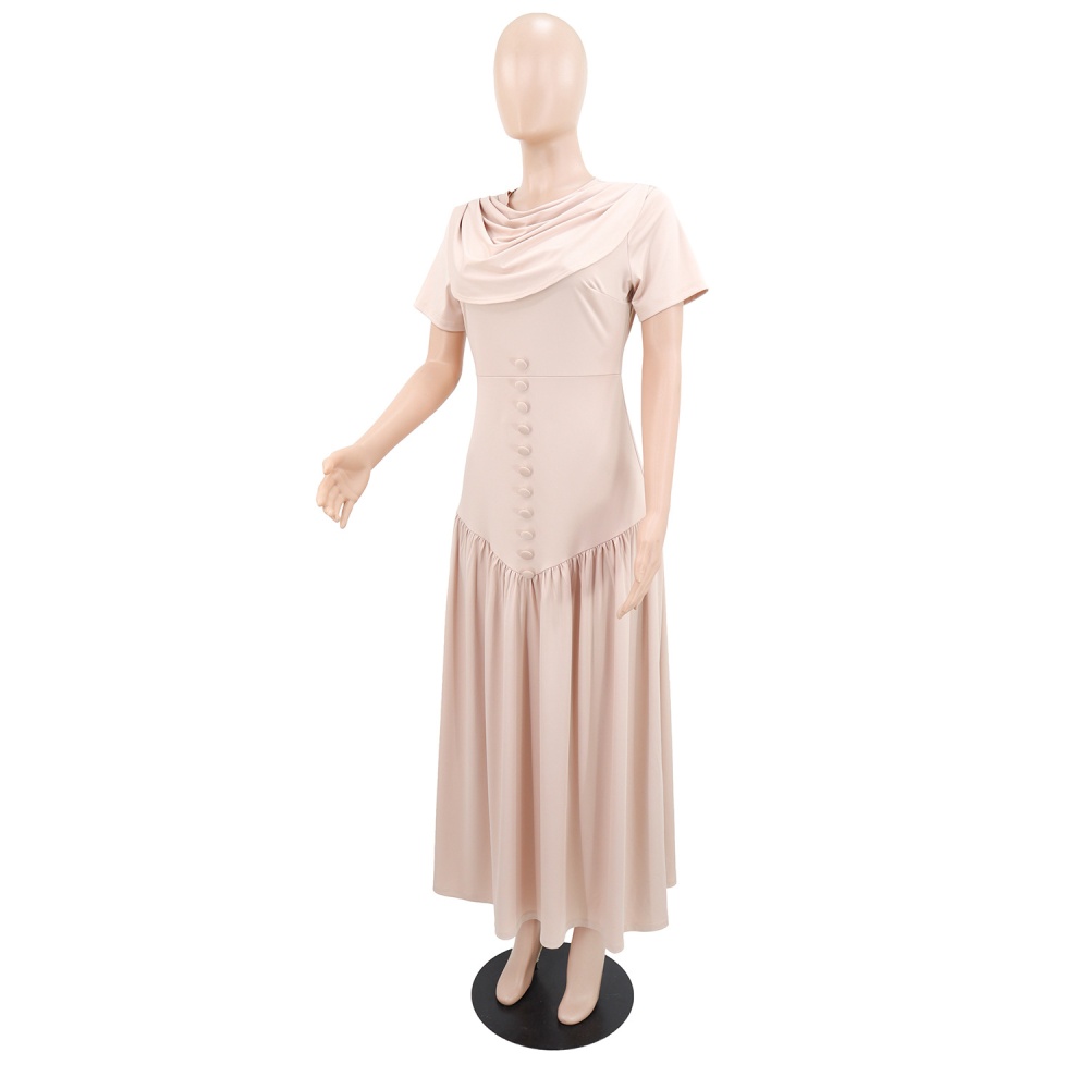 Casual elegant short sleeve European style dress for women