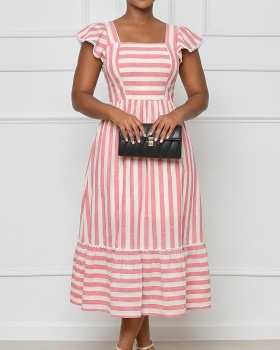 A-line lace European style Casual short sleeve dress