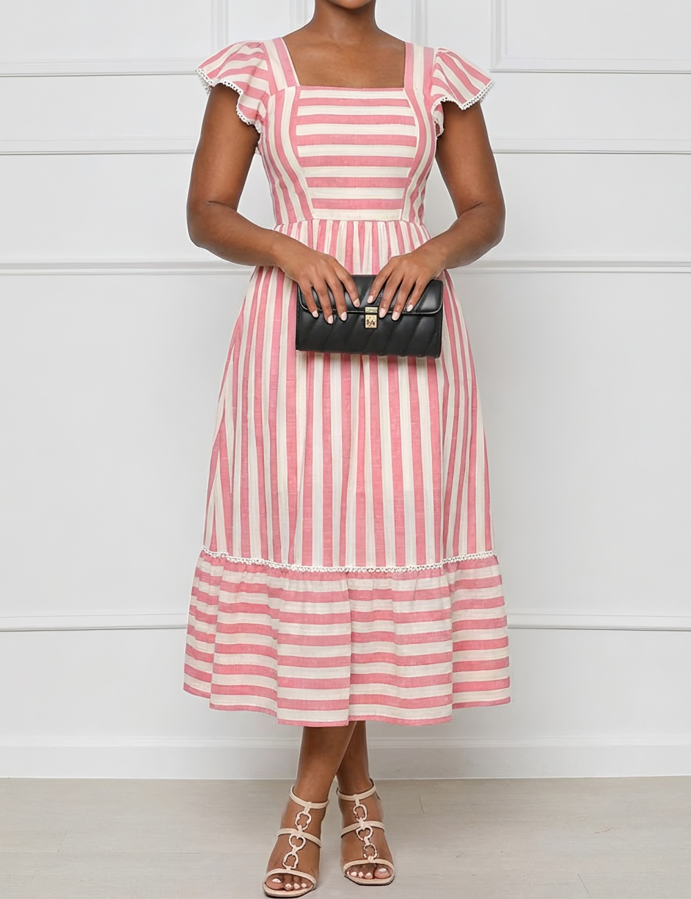 A-line lace European style Casual short sleeve dress