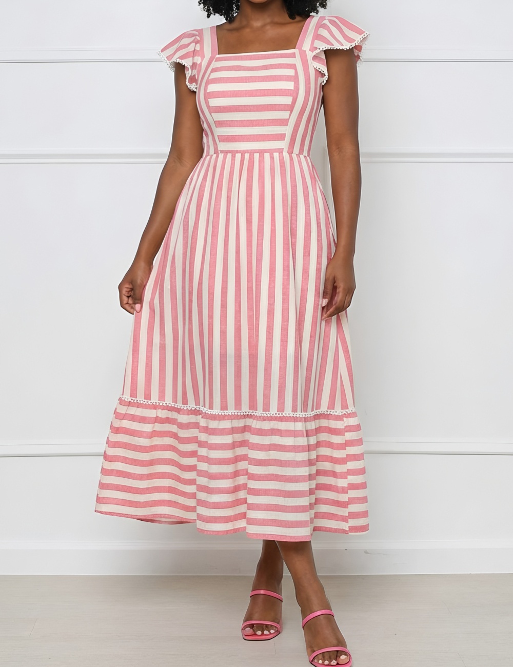 A-line lace European style Casual short sleeve dress