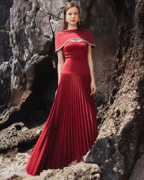 Banquet dress beading formal dress 2pcs set for women