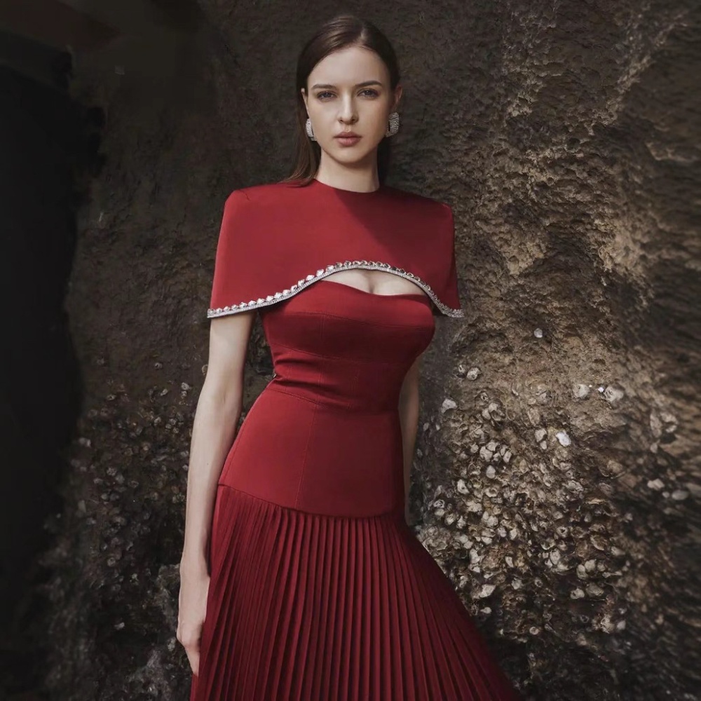 Banquet dress beading formal dress 2pcs set for women