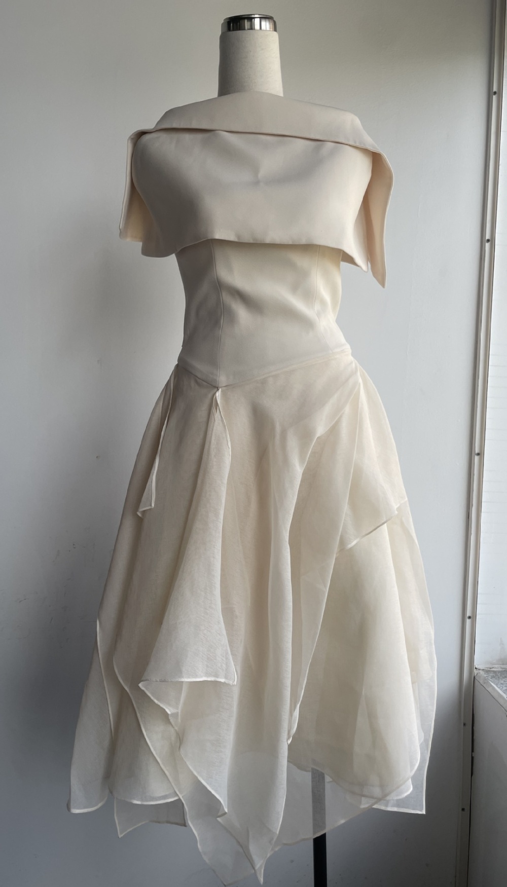 Autumn formal dress pinched waist long dress 2pcs set