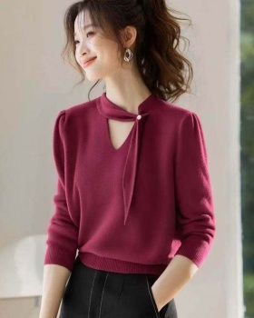 Bottoming streamer tops long sleeve sweater for women