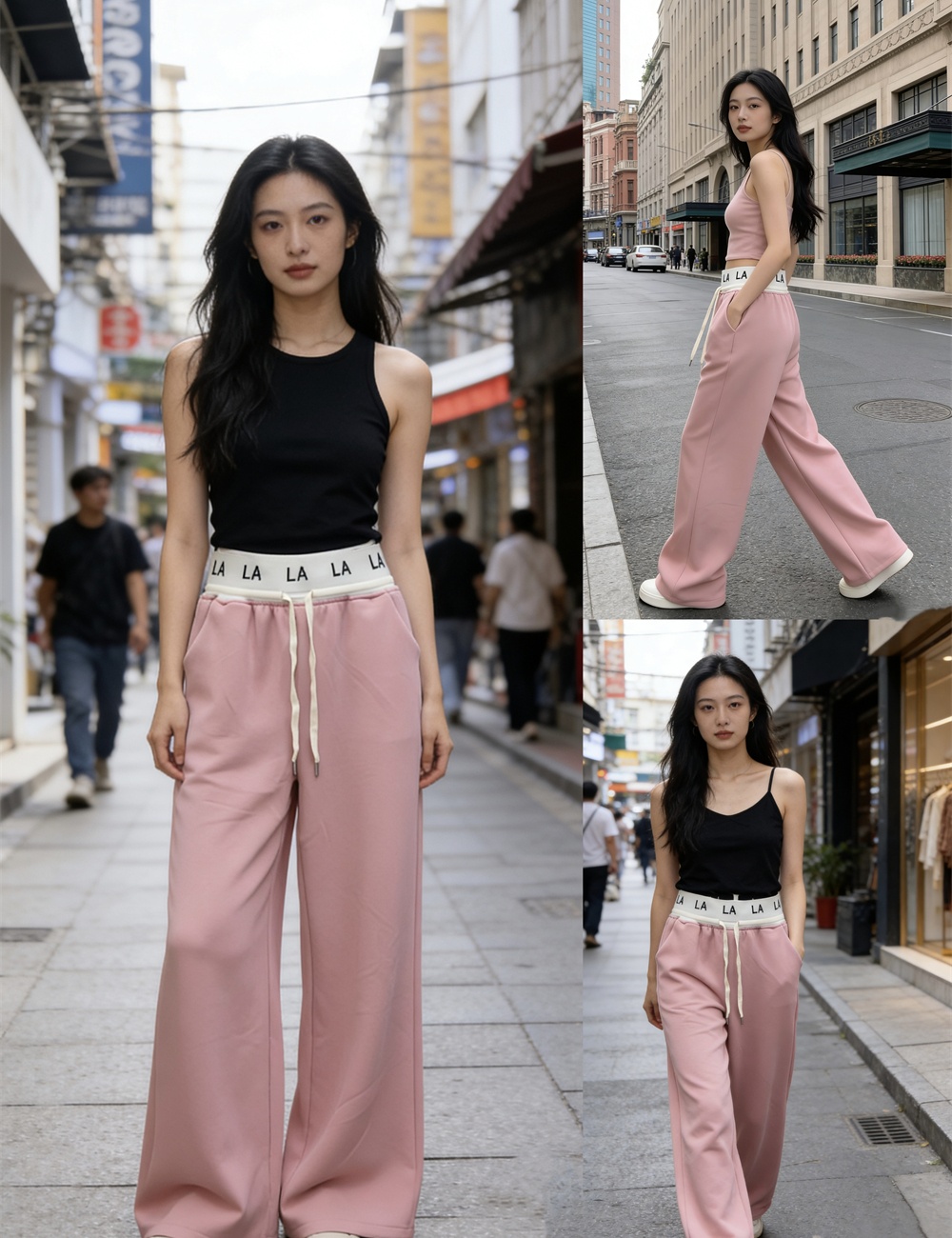 Letters spring and summer casual pants drape pants