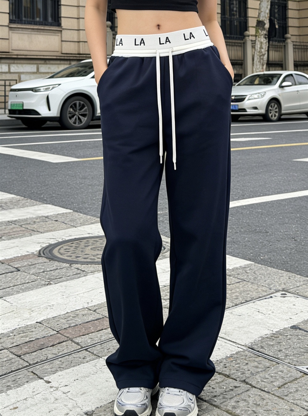 Letters spring and summer casual pants drape pants