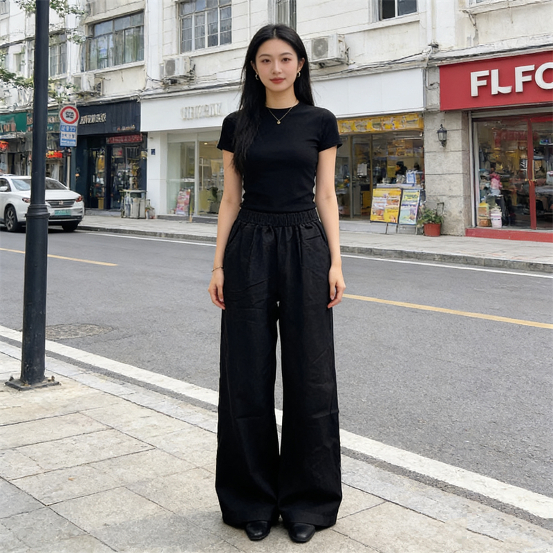 Fashion elastic jeans Casual summer long pants