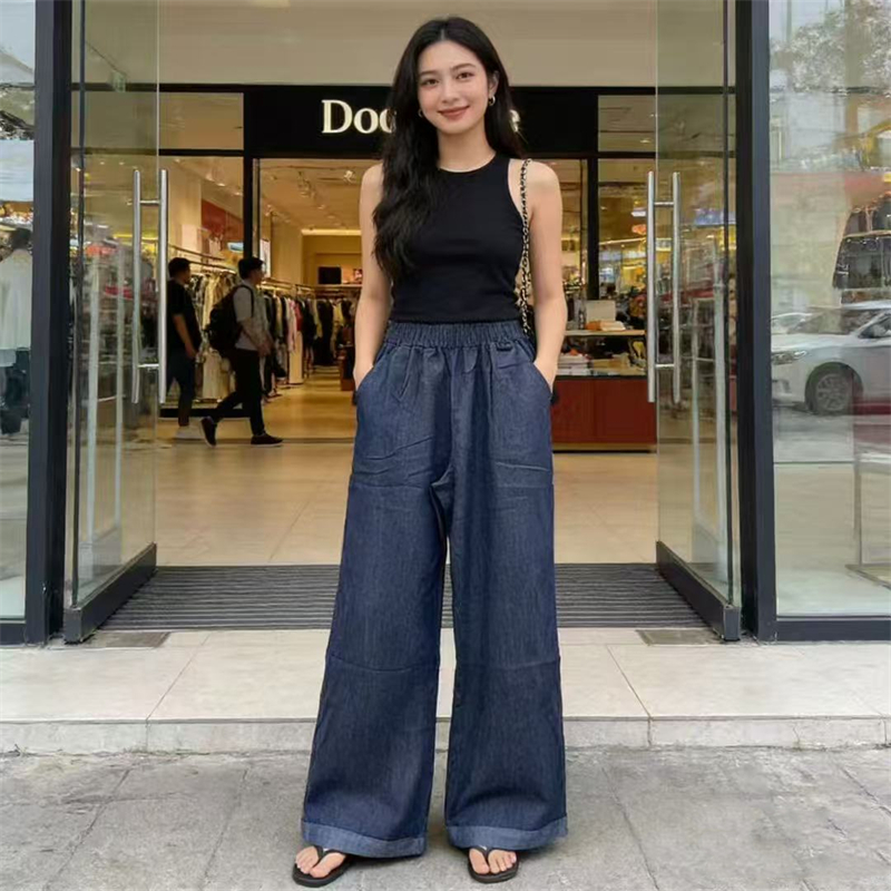 Fashion elastic jeans Casual summer long pants