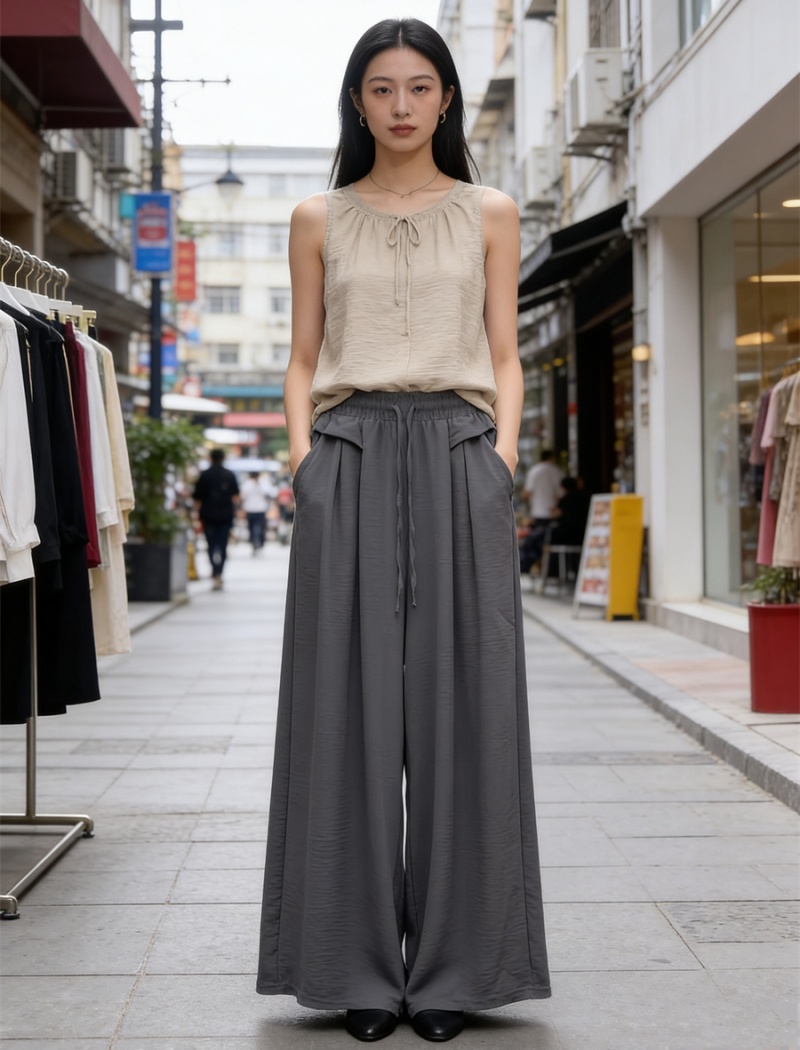 Slim mopping loose casual pants drape high waist pants