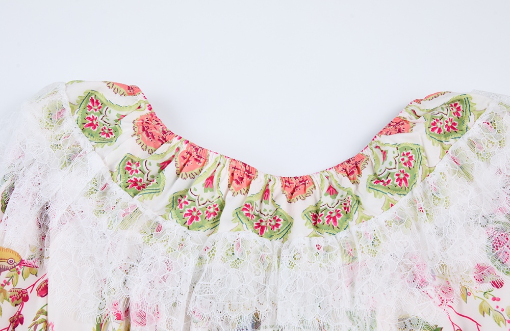 Strapless long and short in front dress lace belt