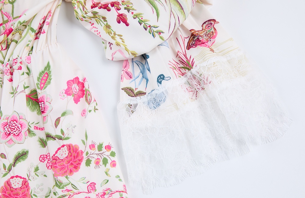 Strapless long and short in front dress lace belt