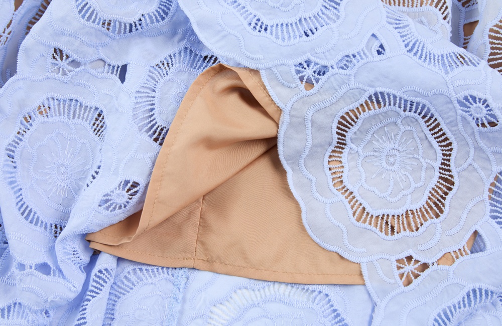 Hollow flowers lace T-back short splice slim jumpsuit