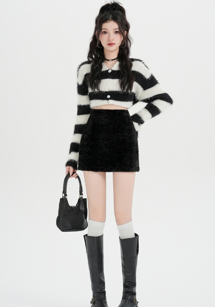 Anti emptied high waist short skirt sweet slim skirt