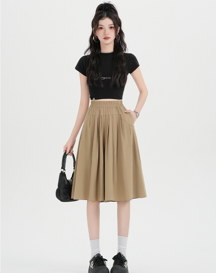 Loose ice silk skirt elastic wide leg pants for women